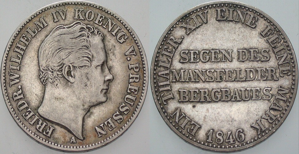 Ausbeutetaler 1846 Jaeger 75 Olding 308 AKS 75 Sehr schön
