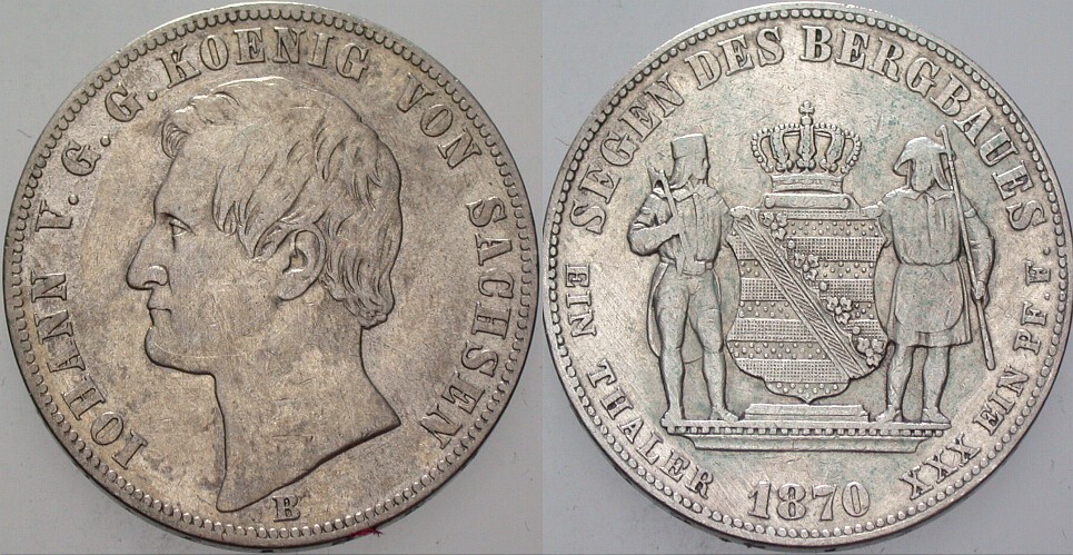 Ausbeutetaler 1870 Jaeger 126 Thun 348 AKS 137 Sehr schön