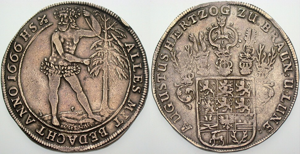 Breiter Taler 1666 Welter 823 Davenport 6344 Attraktives sehr schön