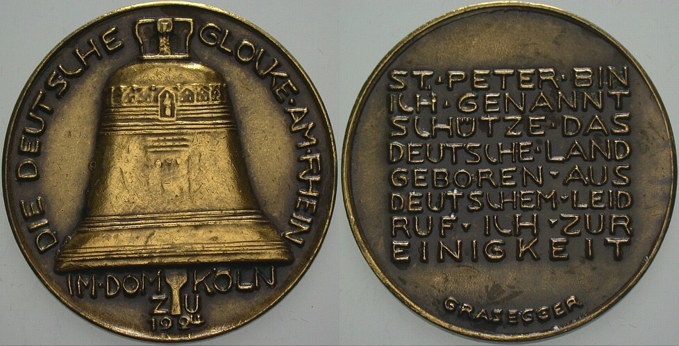Bronzegussmedaille 1924  Zaponiert, vorzüglich