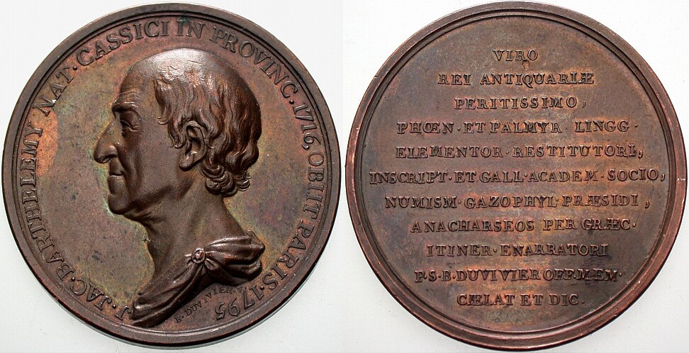 Bronzemedaille 1795  Patina, fast vorzüglich