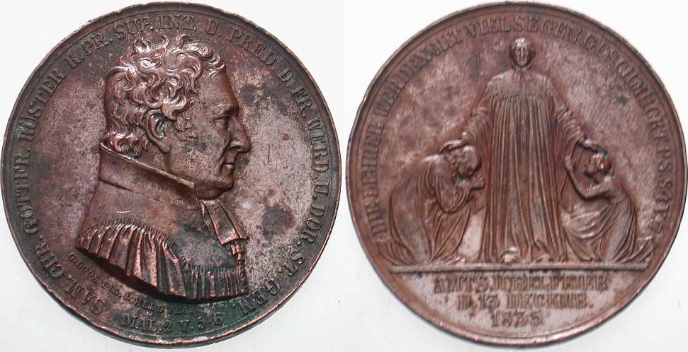 Bronzemedaille 1835  Fleckiger Belag, sonst sehr schön