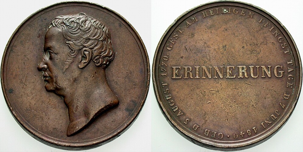 Bronzemedaille 1840  Winz. Randfehler, fast sehr schön