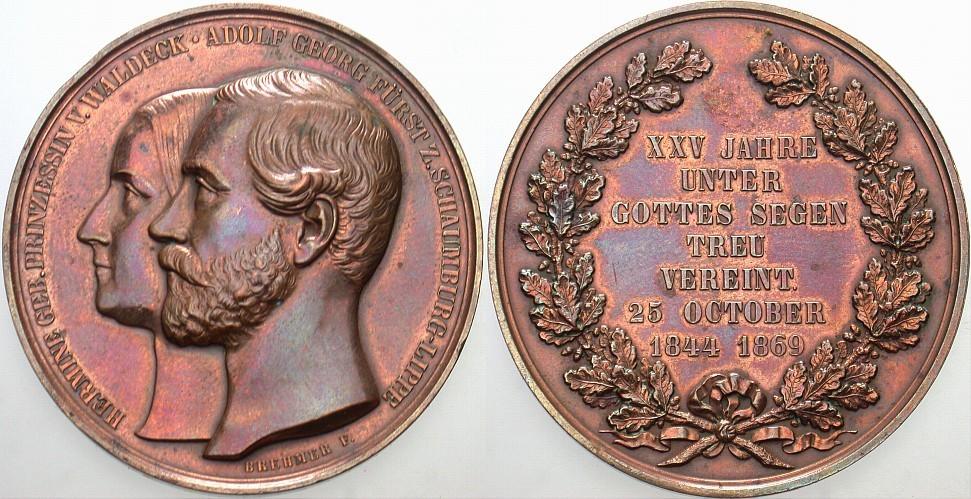 Bronzemedaille 1869 Kl. Randfehler, sehr schön - vorzüglich