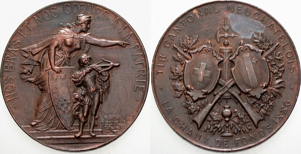 Bronzemedaille 1886  Kratzer, sehr schön