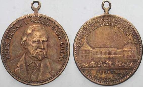 Bronzemedaille 1887 Gehenkelt. Sehr schön
