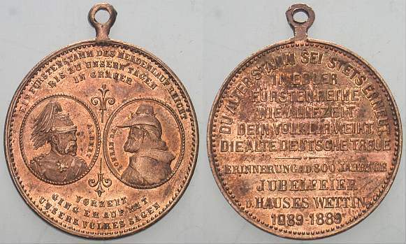 Bronzemedaille 1889  Gehenkelt, Patina, vorzüglich