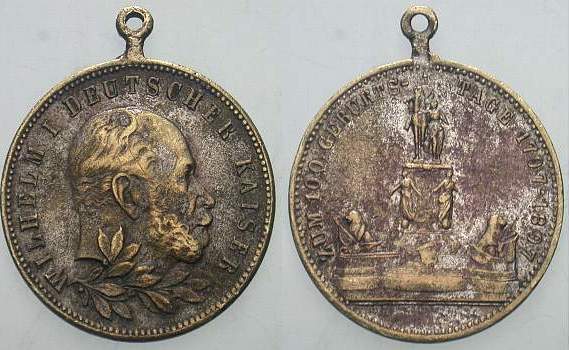 Bronzemedaille 1897  Gehenkelt, Patina, fast sehr schön