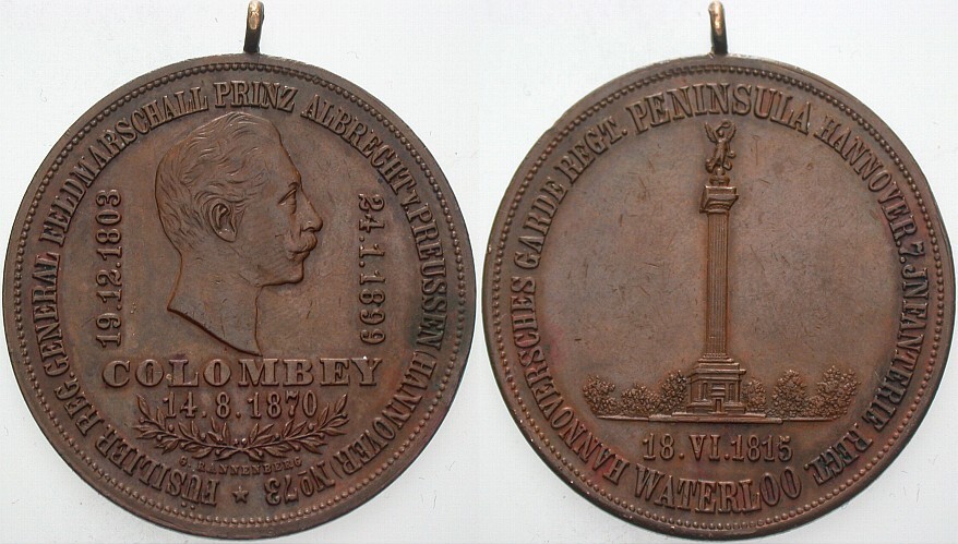 Bronzemedaille 1899 Gehenkelt, sehr schön +