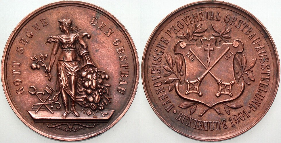 Bronzemedaille 1901  Patina, kl. Rdf., sehr schön - vorzüglich