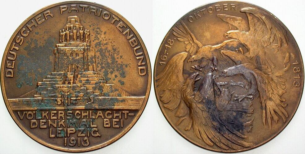 Bronzemedaille 1913  Fleckig, sehr schön