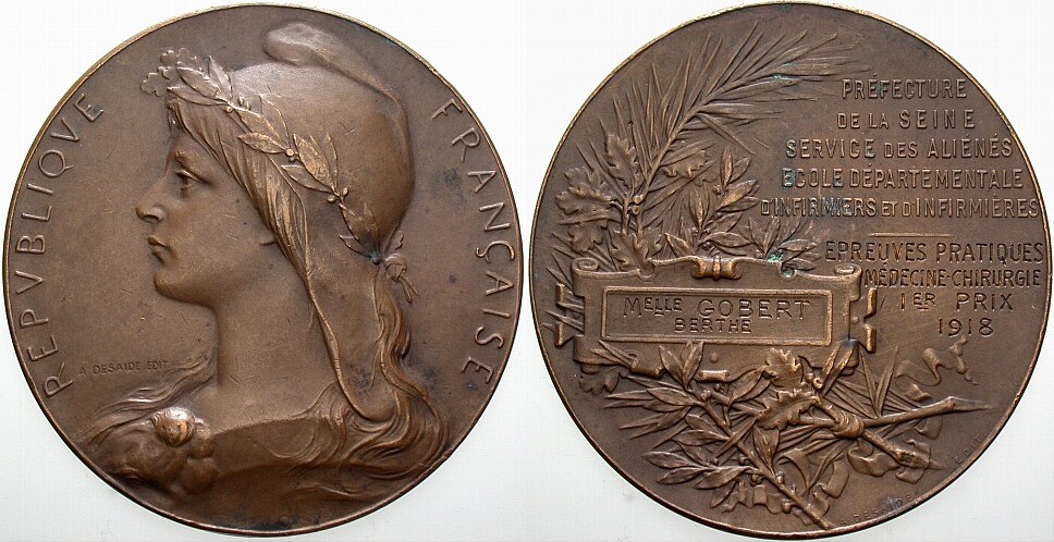 Bronzemedaille 1918 Sehr schön