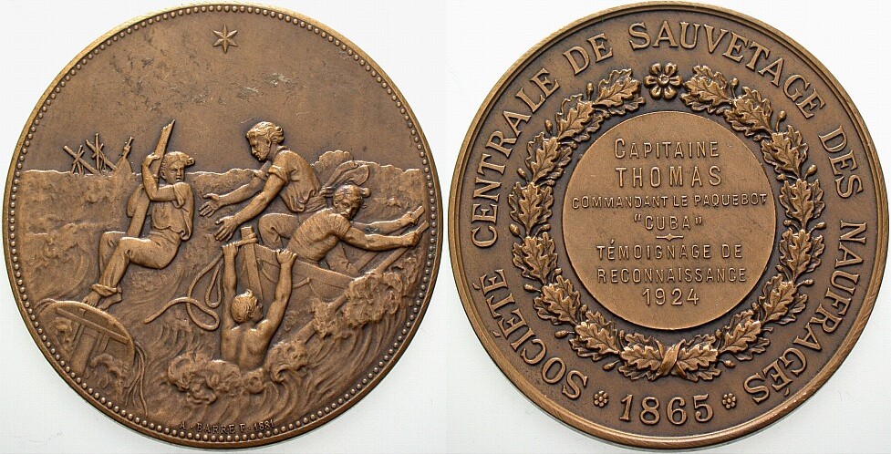 Bronzemedaille 1924  Fast vorzüglich