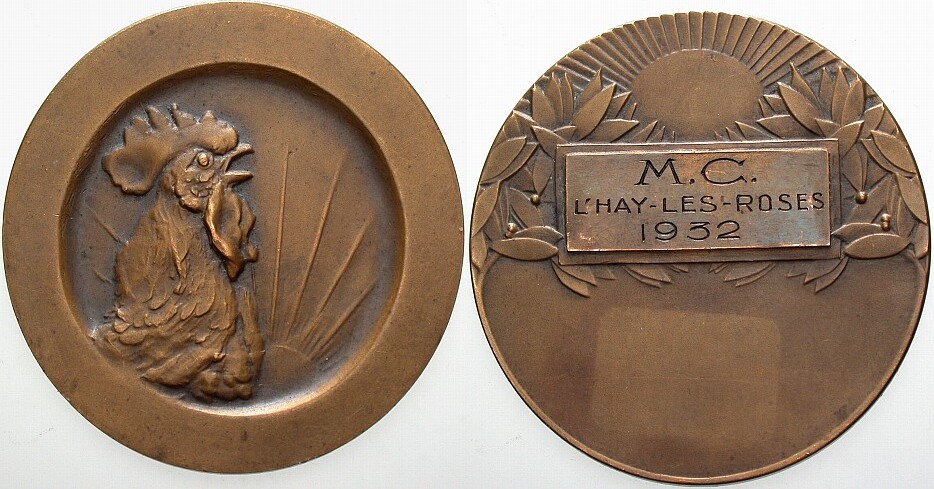 Bronzemedaille 1932 Fast vorzüglich