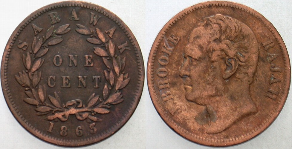 Cent 1863 KM. 3 Schön - sehr schön