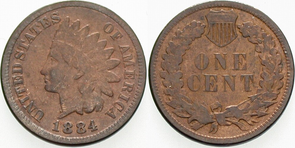 Cent 1884 Schön - sehr schön