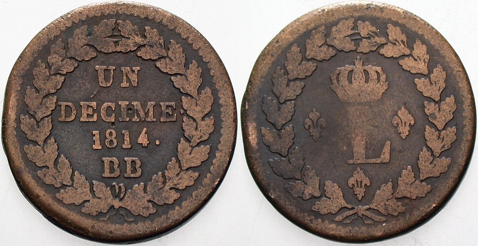 Decime 1814 Gadoury 196 Schön