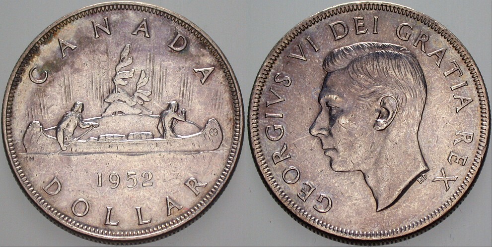 Dollar 1952 K.M. 46 Kl. Randfehler, sehr schön +