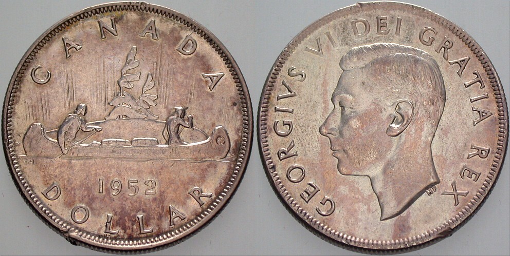 Dollar 1952 K.M. 46 Kleine Randfehler, sehr schön +