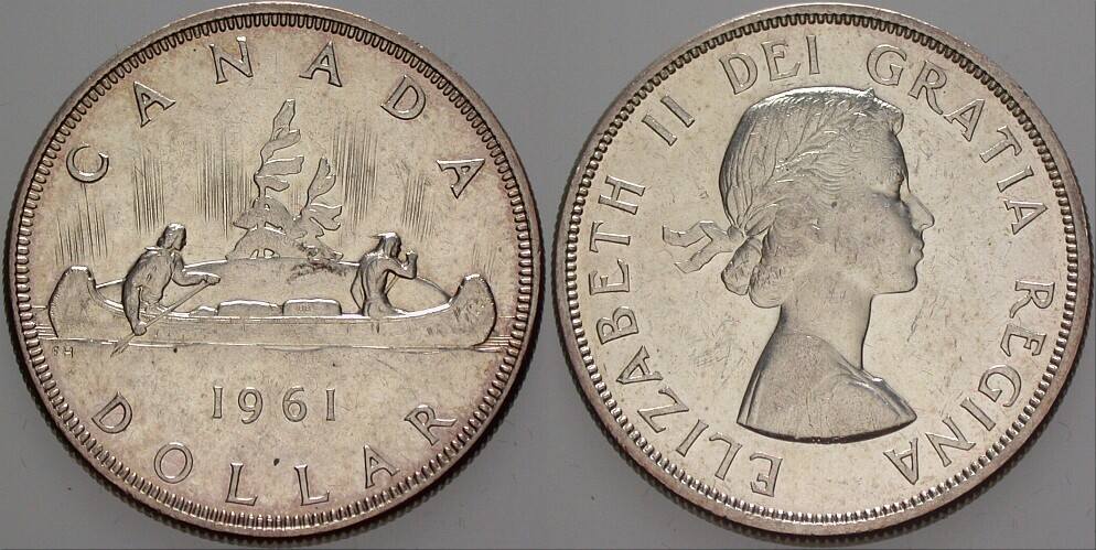 Dollar 1961 K.M. 54 Winz. Kratzer, vorzüglich