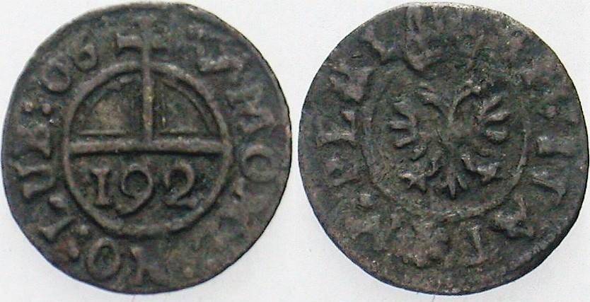 Dreiling (1/192 Taler) 1706 Behrens 530 Sehr schön