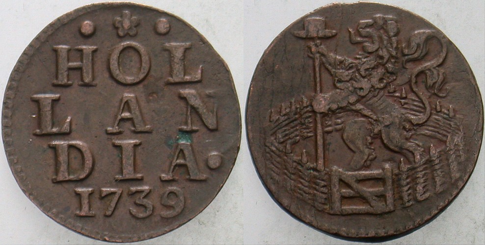 Duit 1739 Sehr schön