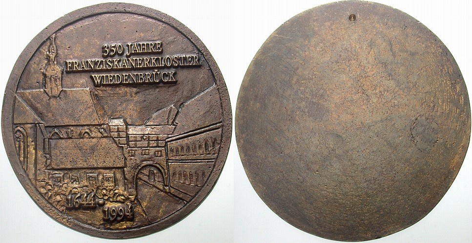 Einseitige Bronzegussmedaille 1994  Vorzüglich