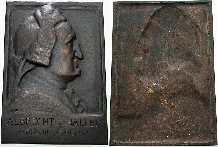 Einseitige Bronzegussplakette 1908  Wz. Kratzer, vorzüglich