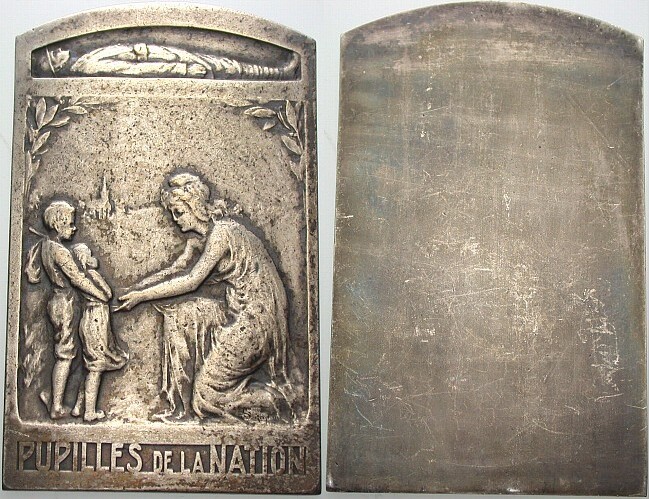 einseitige versilberte Bronzeplakette o.J. Sehr schön