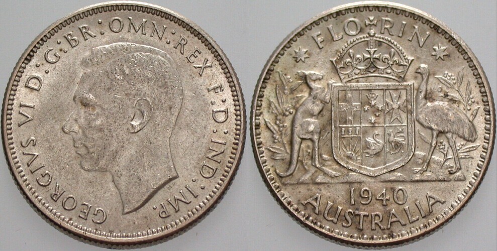 Florin 1940 K.M. 40 Prägefrisches Exemplar, leicht fleckig