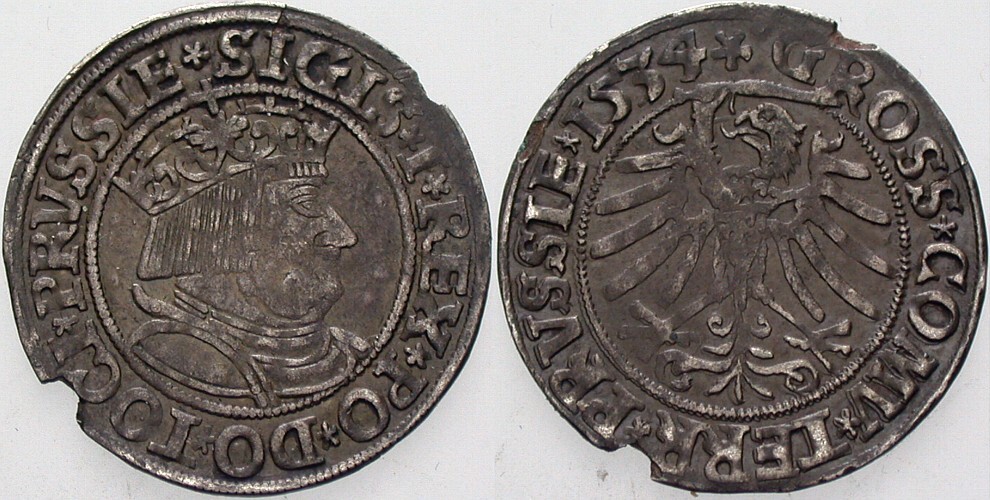 Groschen 1534 Kopicki 3089 Patina, kl. Randausbruch, sonst vorzügliches Exemplar