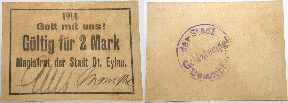 Gültig für 2 Mark 1914  Leicht gebraucht