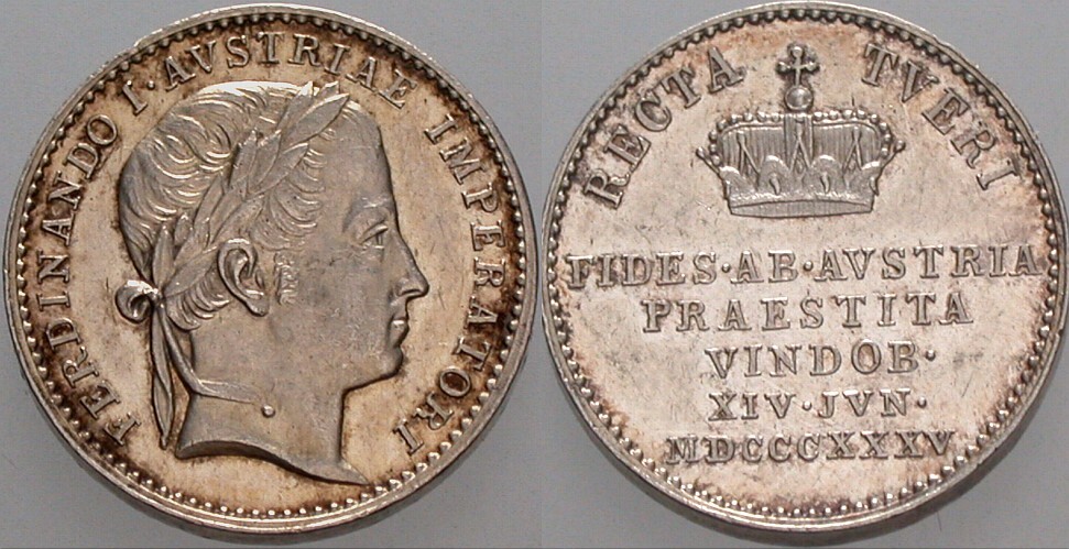 Jeton 1835 Slg. Hauser 16 Patina, vorzüglich
