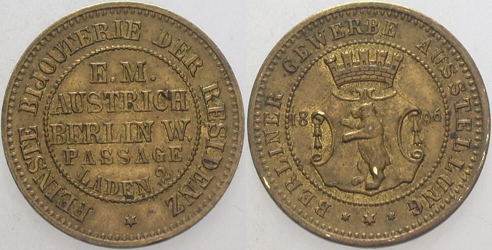 Jeton 1896  Sehr schön - vorzüglich