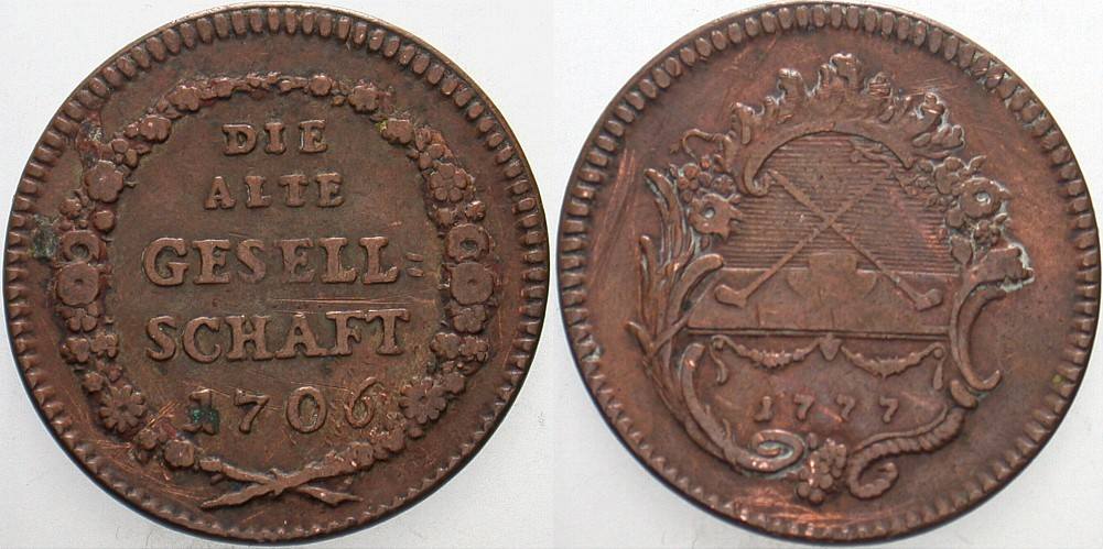Kupfer Spielmarke 1777 Jos.u.F. 894 Sehr schön