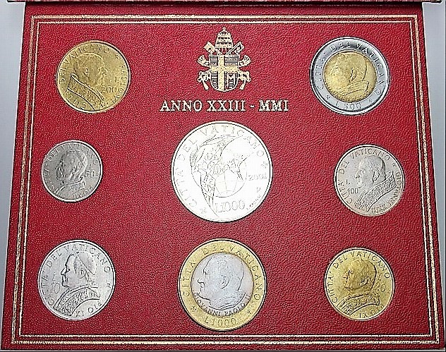 Kursmünzensatz, 2880 Lire 2001 Brilliant unzirkuliert