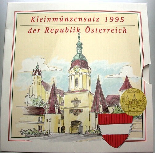 Kursmünzensatz 36,60 ÖS 1995  Handgehoben im Blister