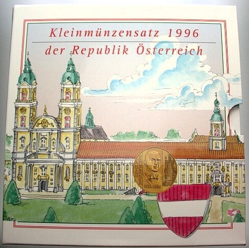 Kursmünzensatz 36,60 ÖS 1996  Handgehoben im Blister