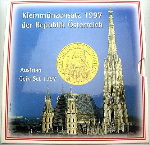 Kursmünzensatz 36,60 ÖS 1997  Handgehoben im Blister