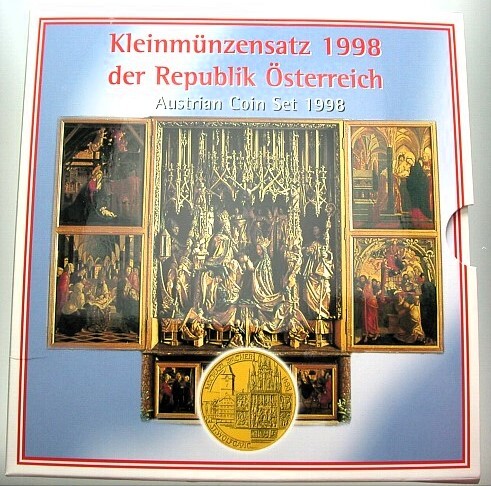 Kursmünzensatz 36,60 ÖS 1998  Handgehoben im Blister