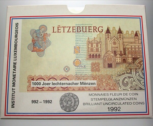 Kursmünzensatz ( 4 Münzen = 76 Francs) 1992  Stempelglanz