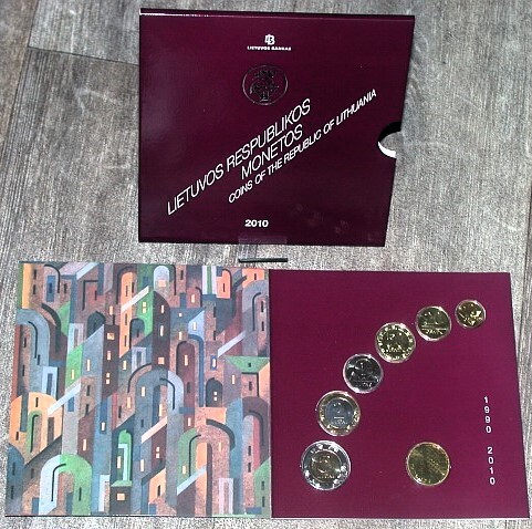 Kursmünzensatz 6 Werte (8,80 Litai) + Medaille 2010  Stempelglanz