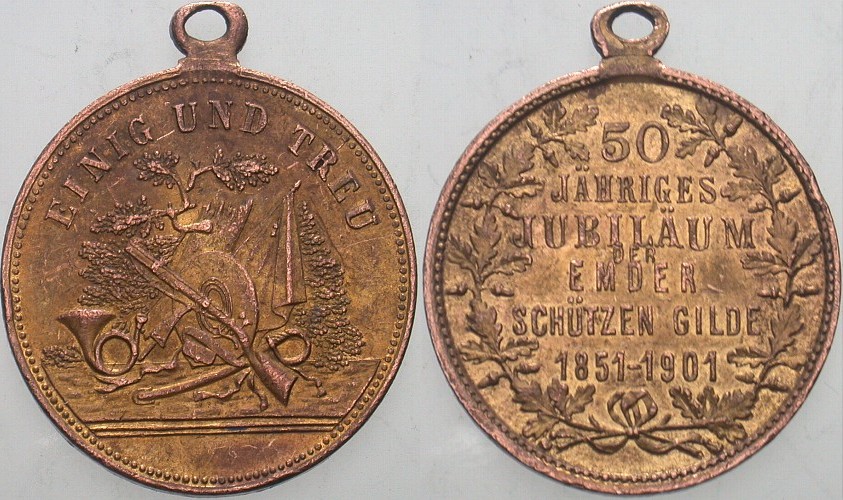Medaille 1901 Gehenkelt, Patina, sehr schön - vorzüglich