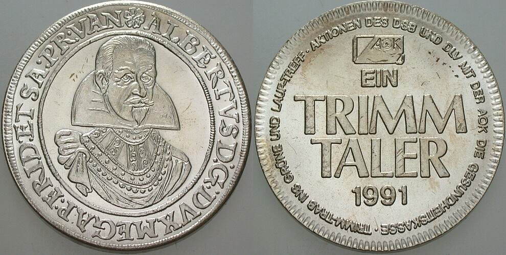 Medaille 1991 Vorzüglich - Stempelglanz