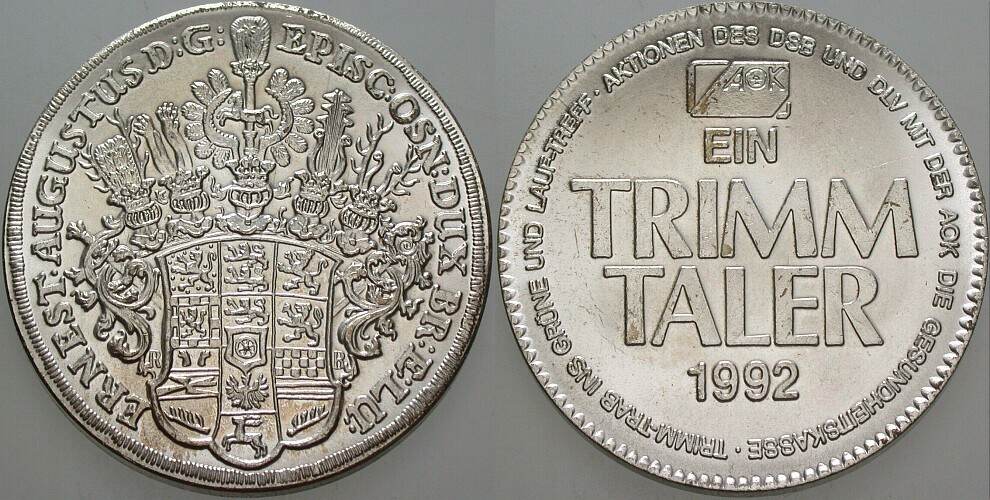 Medaille 1992 Vorzüglich - SAtempelglanz