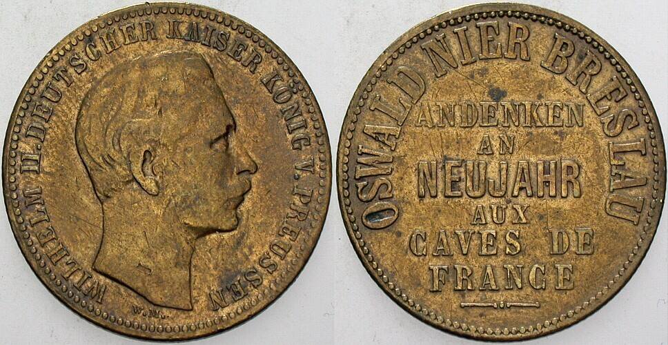 Messingmedaille o.J.  Sehr schön