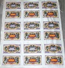 Originaldruckbogen zu 9 x 1 Goldmark 1. 1.2.1923 Grabowski 100 Grasser/Pick 53 Leicht gebraucht