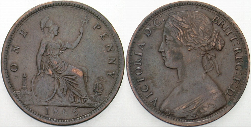 Penny 1866 Krause/Mishler 749.2 Sehr schön