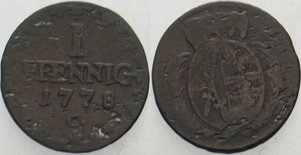 Pfennig 1778 Buck 136 g Schön - sehr schön