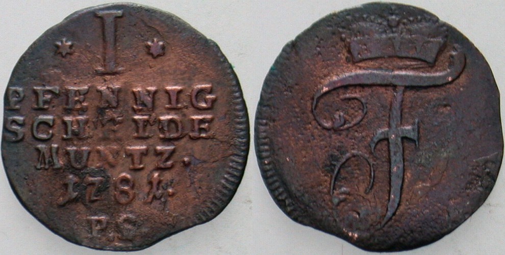 Pfennig 1781 Weingärtner 778 Patina, sehr schön +
